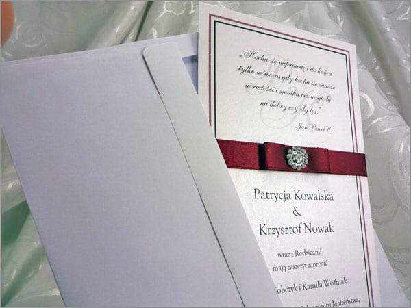 Zaproszenia ślubne z kopertą
