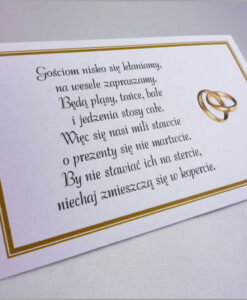 Bileciki z wierszykami do zaproszeń ślubnych