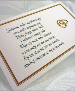 Wkładki do zaproszeń ślubnych z ozdobnego papieru